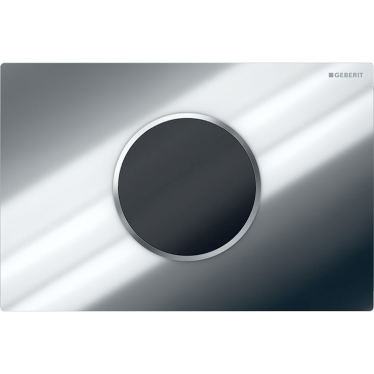 Geberit Sigma 10 Round betjeningsplate, berøringsfri, batteridrift, krom/matt krom