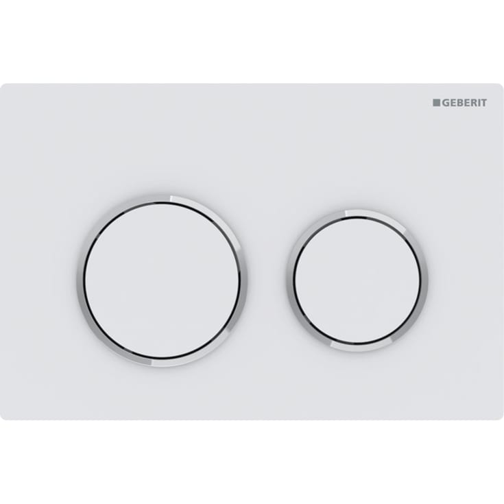 Geberit Omega 20 Round betjeningsplate, matt hvit/krom