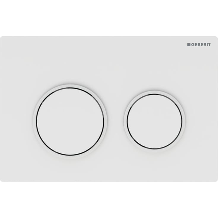 Geberit Omega 20 Round betjeningsplate, hvit/matt hvit
