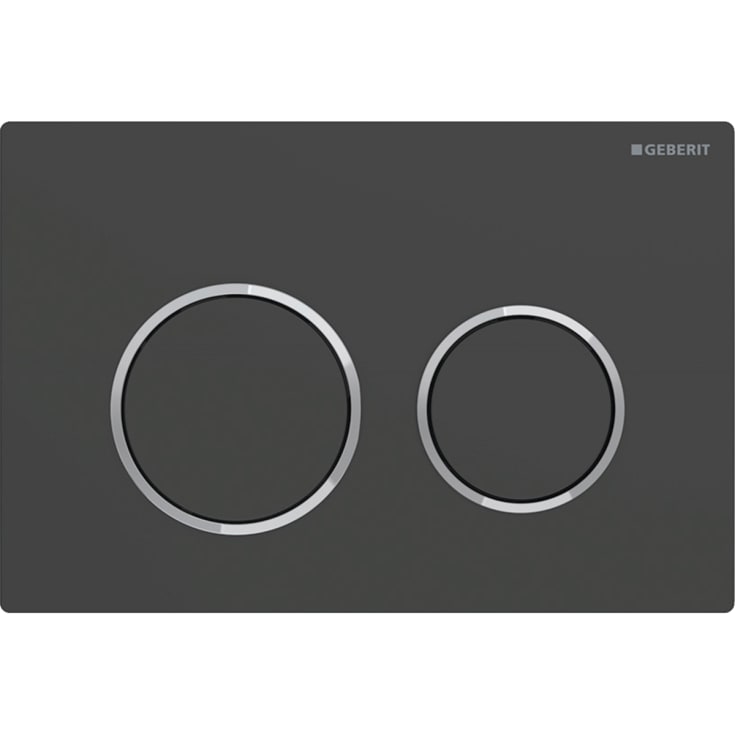 Geberit Omega 20 Round spolplatta, matt svart/krom