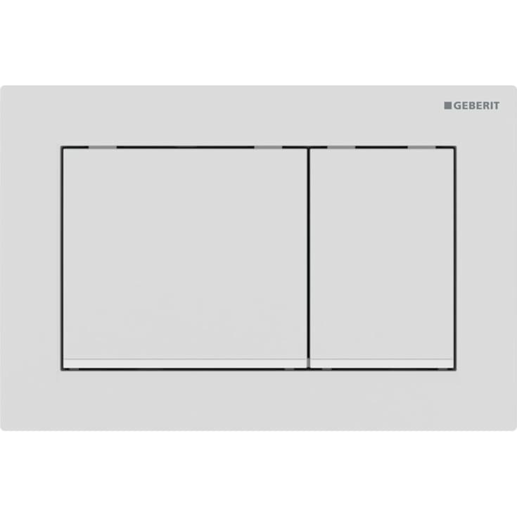 Geberit Omega 20 Square betjeningsplate, matt hvit/hvit
