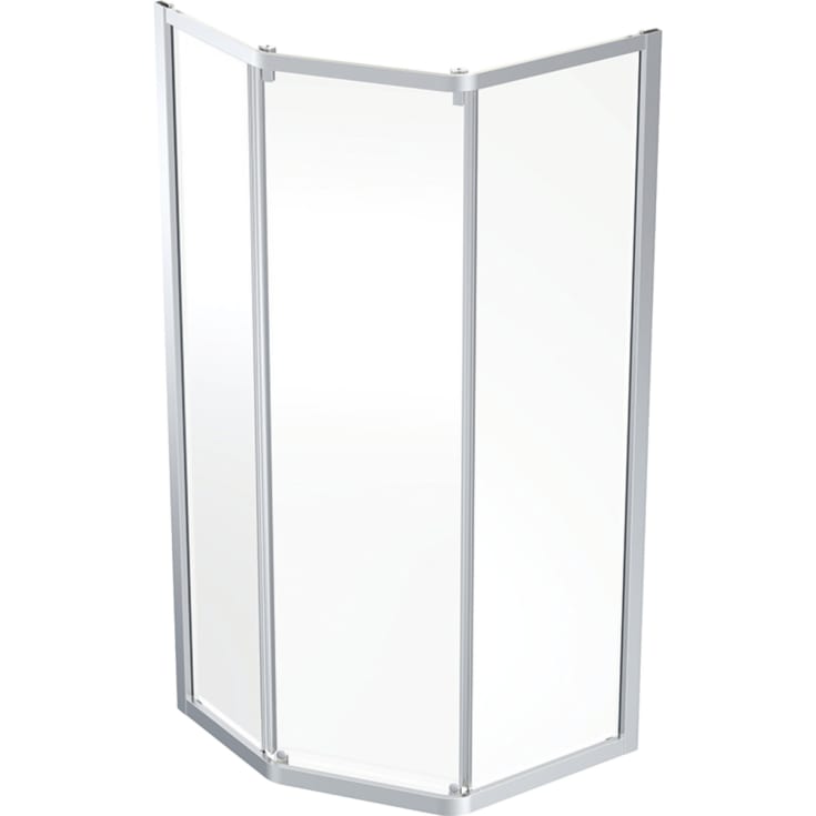Contura Shower Showerama dusjvegg, 89x89 cm, klart glass, aluminiumsprofil