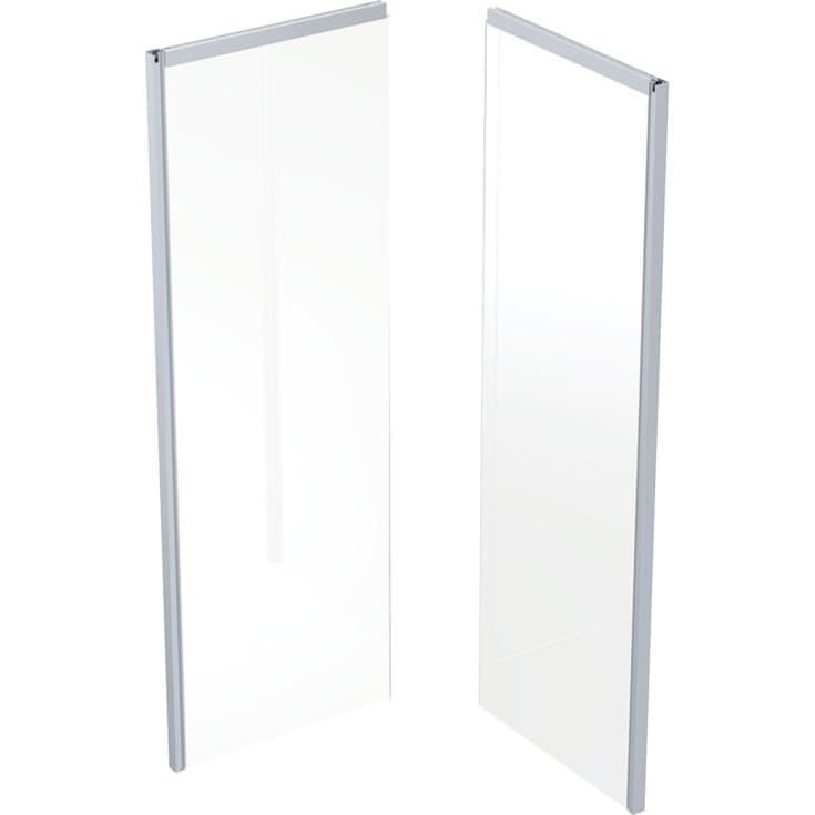 Contura Shower Showerama bakstycke, duschvägg, 90x80 cm, frostat glas, vit profil