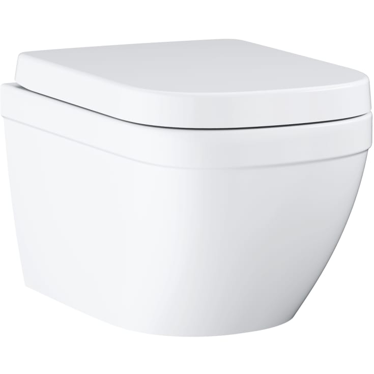 Grohe Euro Ceramic vegghengt toalett, uten spylekant, lett å rengjøre, hvit