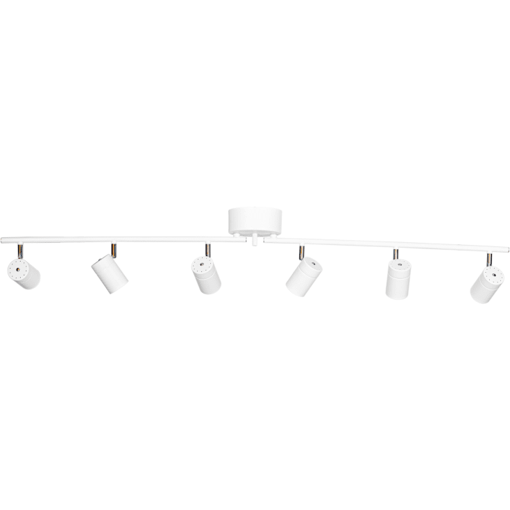 Correct Skinne Loftlampe m/ 6 GU10 spots, længde 124 cm, hvid