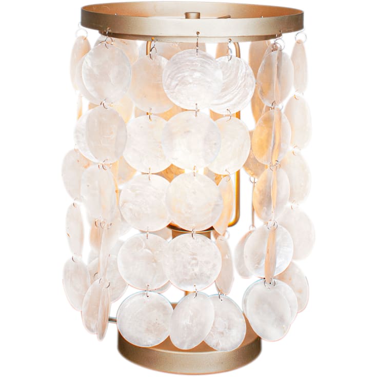 Diana Bordlampe E27 H38cm, mat guld/perlemor