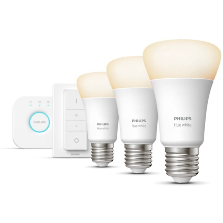 Philips Hue White E27 standardpære, starter kit med fjernbetjening