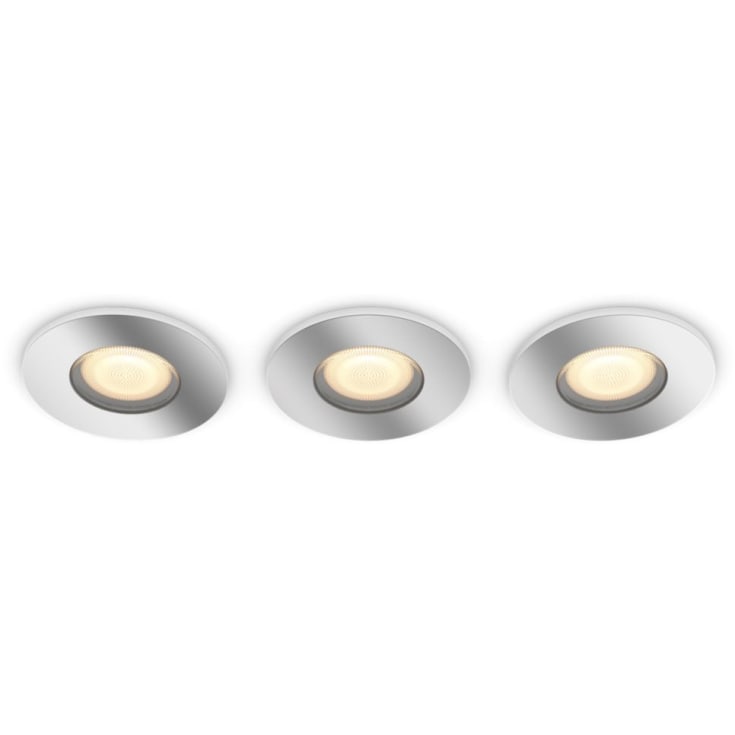 3 stk Philips Hue Adore indbygningsspots med switch, 3 stk, krom