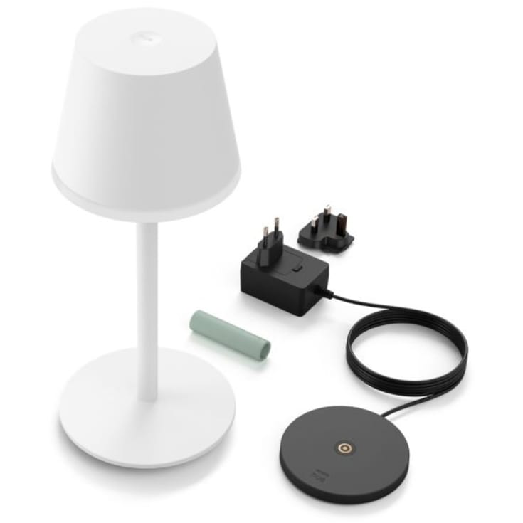 Philips Hue Go oppladbar bordlampe utendørs, hvit