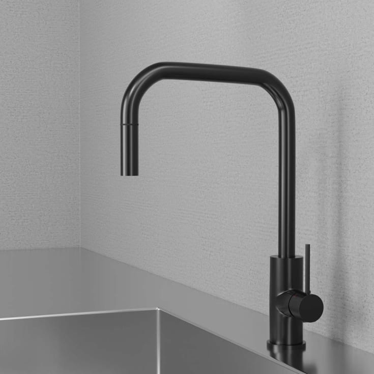 Scandtap Accent Square D köksblandare, diskmaskinsavstängning, svart