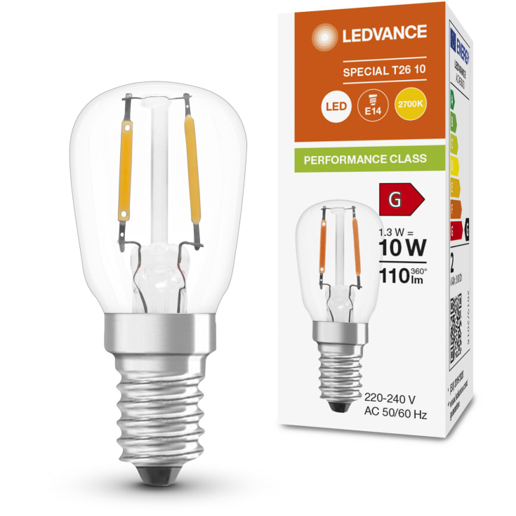 Ledvance Parathom E14 køleskabspære, 2700K, 1,3W