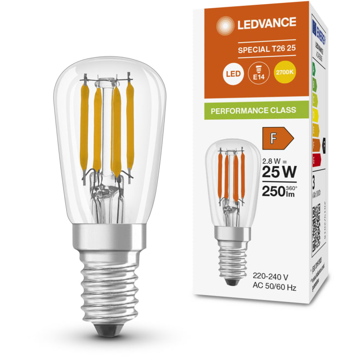 Ledvance Parathom E14 kjøleskapspære, 2700K, 2,8W