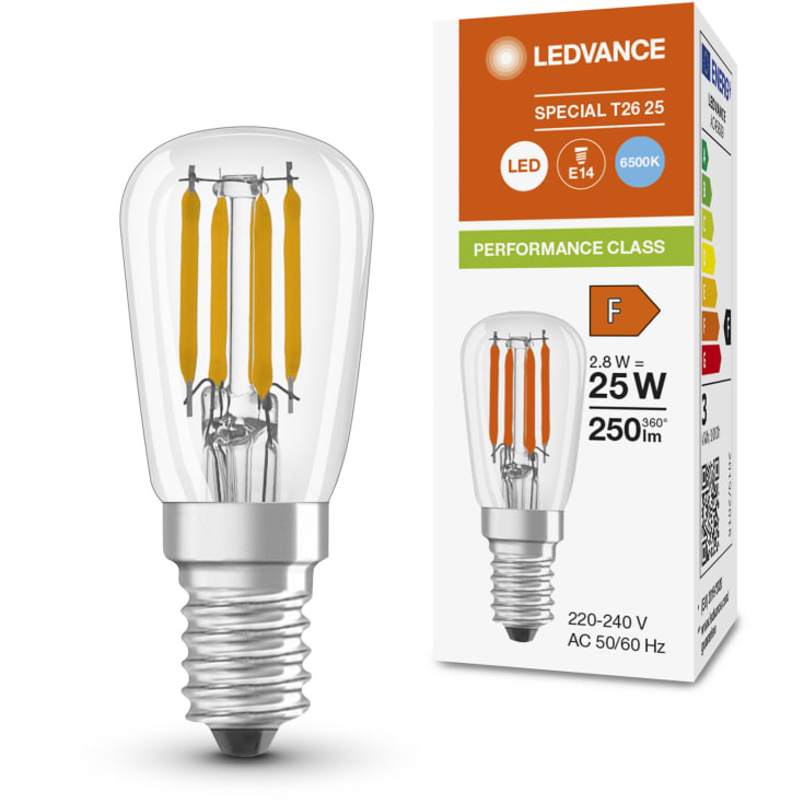 Ledvance Parathom E14 køleskabspære, 6500K, 2,8W