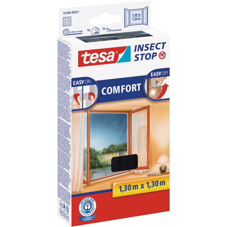 Tesa Insect Stop Comfort insektnet, 130x130 cm, antracit