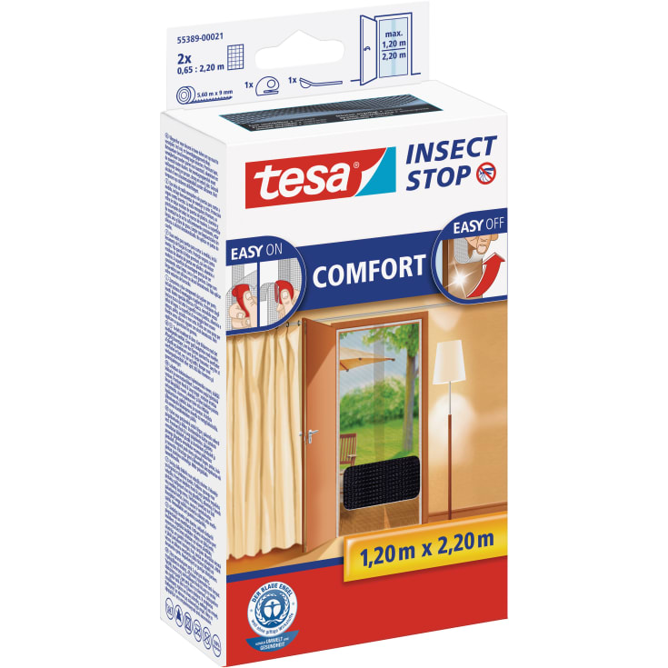 Tesa Insect Stop Comfort insektsnät, 1,2x2,2 m, antracit