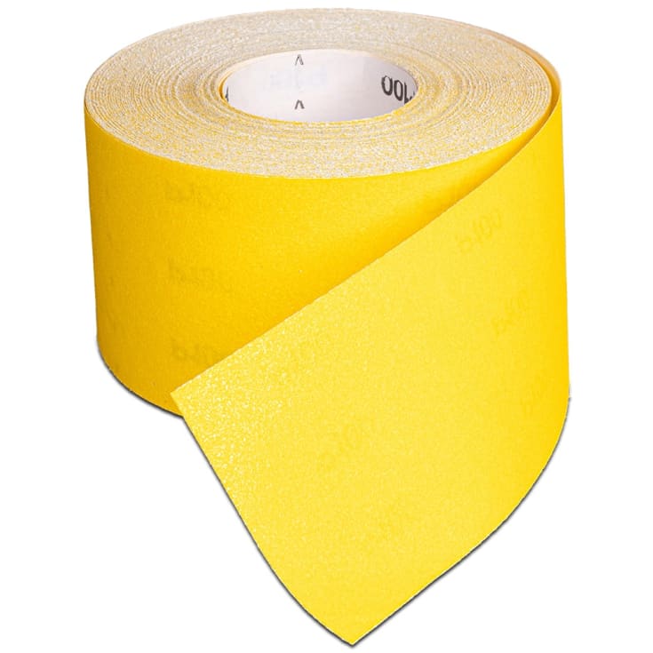 Sandpapir / slipepapir 100 mm x 50 m, gul, K120