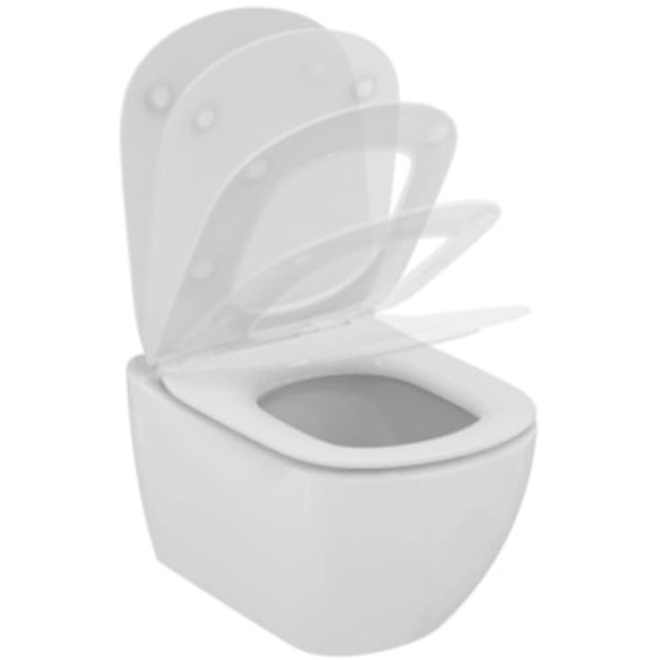 Ideal Standard Tesi væghængt toilet, uden skyllekant, antibakteriel, hvid