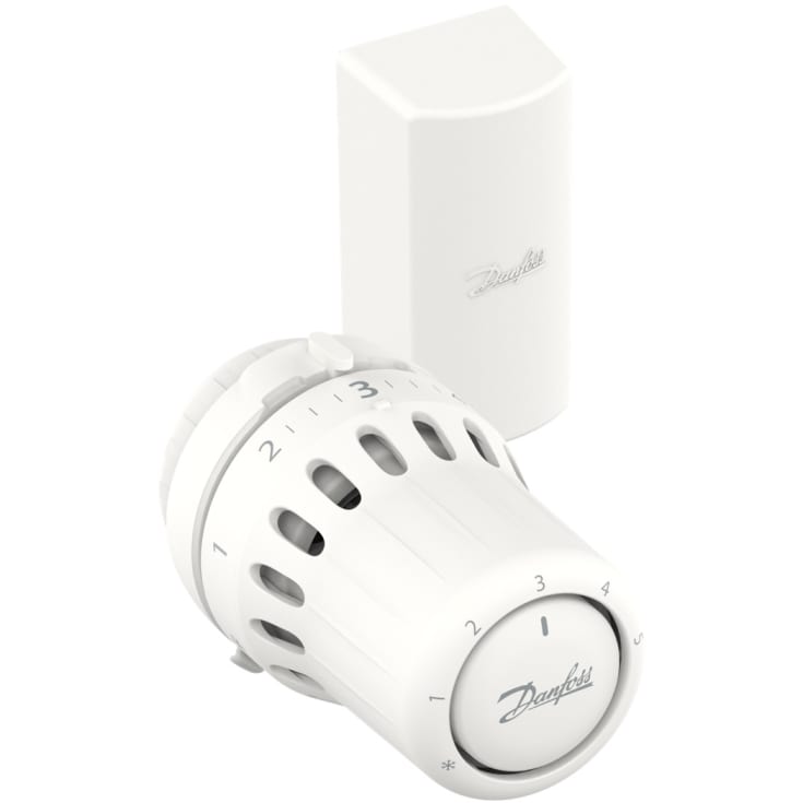 Danfoss React RA termostat, fjernsensor, hurtigkobling, hvit
