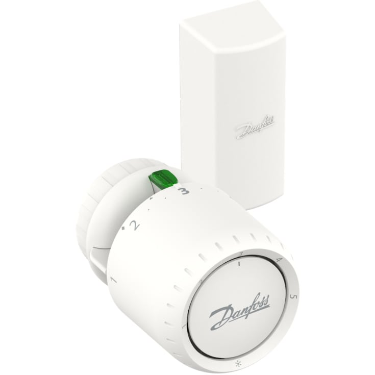 Danfoss Aveo RA termostat, fjernføler, snapkobling, hvid