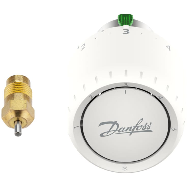 Danfoss Aveo RA/VL servicetermostat med pakdåse, fjernføler, hvid