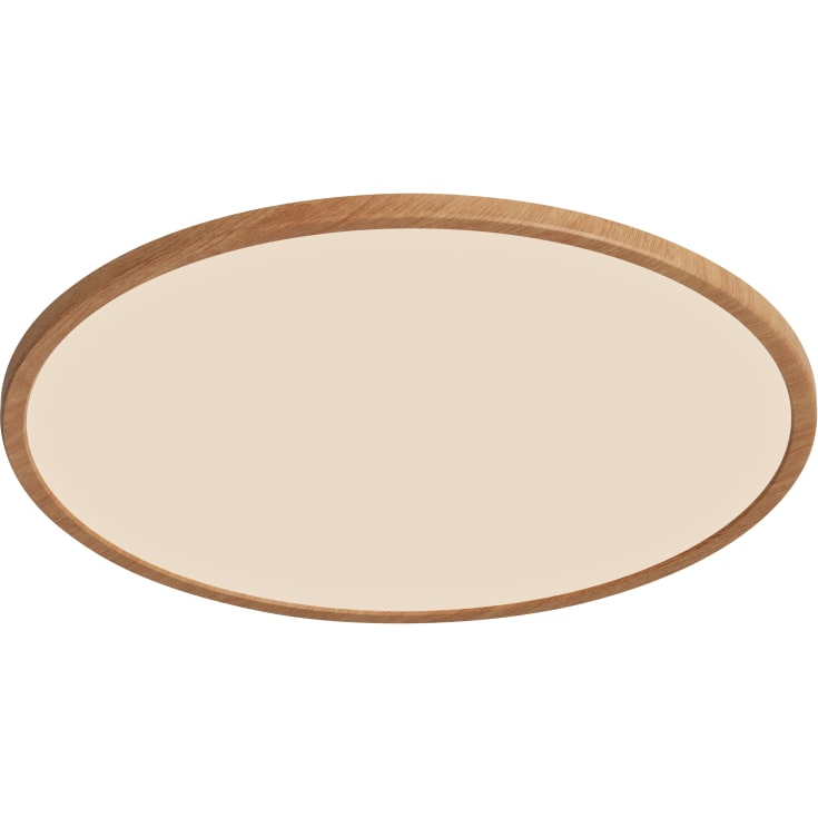 Nordlux Oja plafond, 3-trins-dæmp, 2700K, træ, Ø42 cm