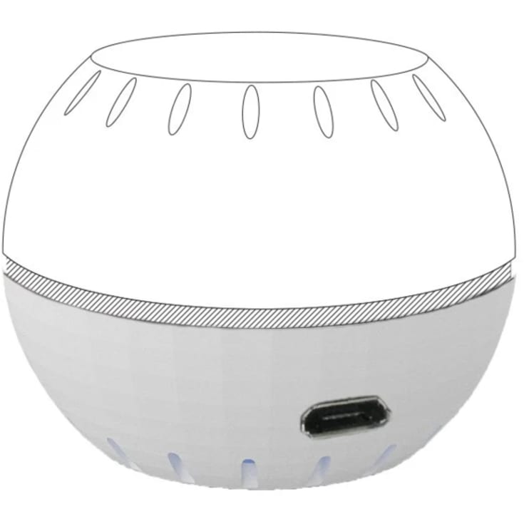 Shelly underskål med USB til temperatur- og fugtsensor, hvid