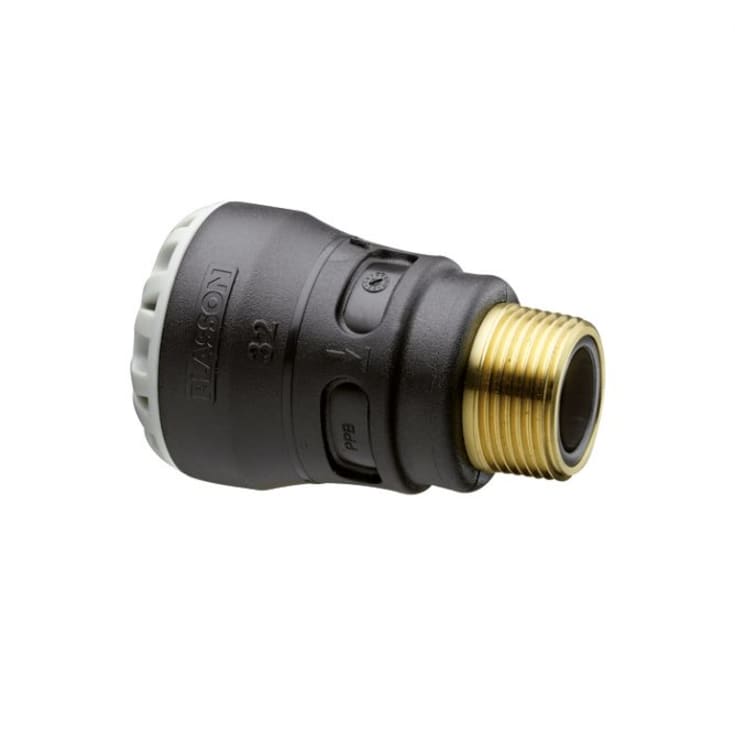 Plasson 25 mm x 3/4&quot; overgang med nippel, messing, PN16