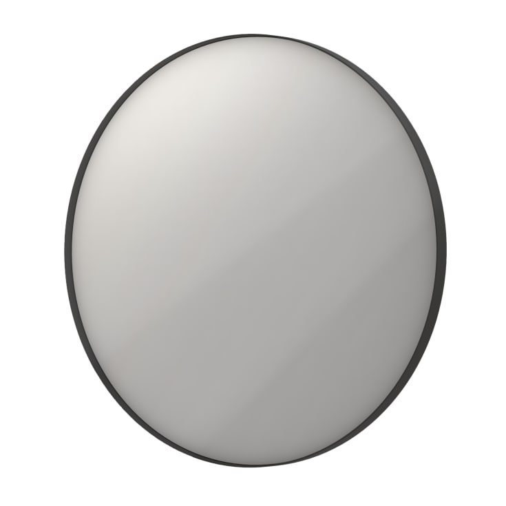 Sanibell Ink SP17 spejl med lys, dæmpbar, dugfri, sort, Ø60 cm