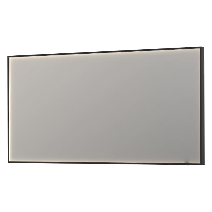 Sanibell Ink SP19 speil med lys, dimbar, duggfri, sort, 160x80 cm