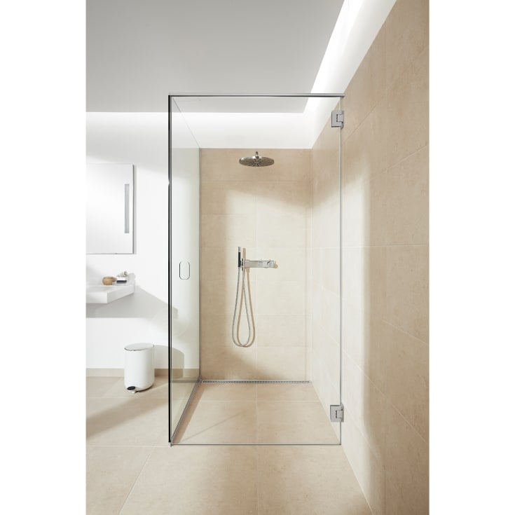 Unidrain GlassLine brusedør, 97,6 cm, klart glas