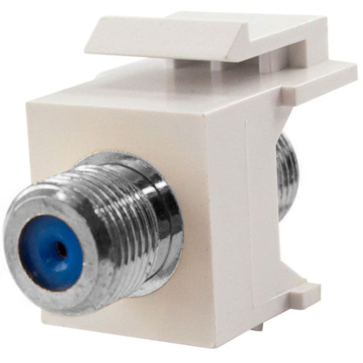 Simply45 keystone F-connector, 3GHz, 75 Ohm, hvid