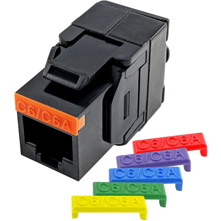 Simply45 RJ45 Keystone konnektor, CAT6A/6, uskærmet, sort