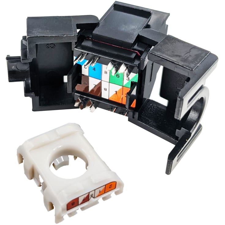 Simply45 RJ45 Keystone konnektor, CAT6A/6, uskærmet, sort