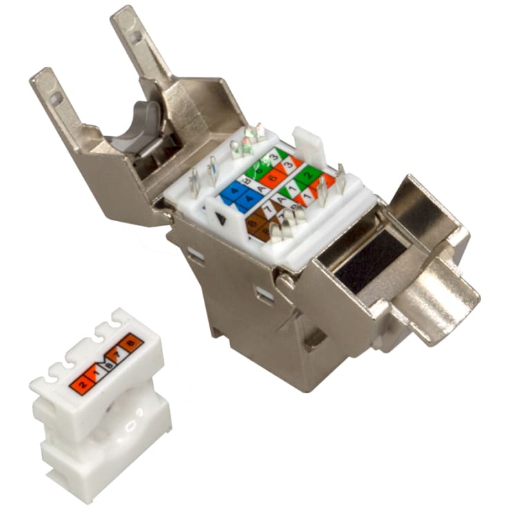 Simply45 RJ45 Keystone konnektor, CAT6/6A/7A, skærmet