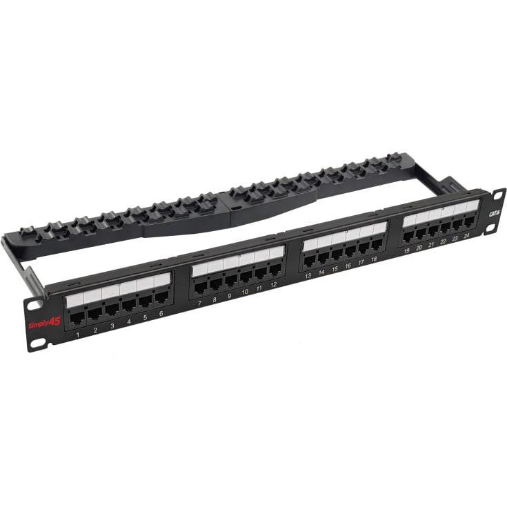 Simply45 Patchpanel Rack 24 Porte CAT6 UTP Loaded