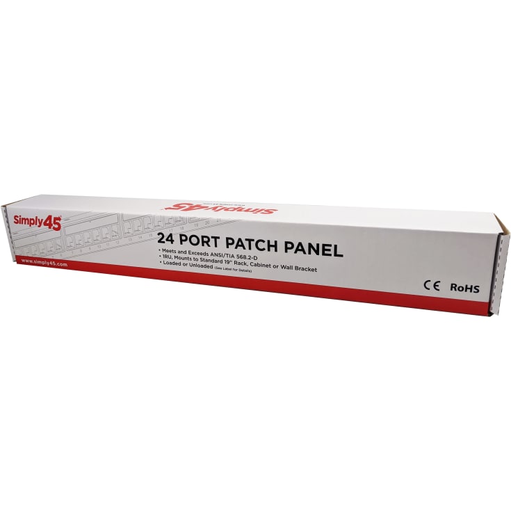 Simply45 Patchpanel Rack 24 Port Unloaded Skærmet 1U