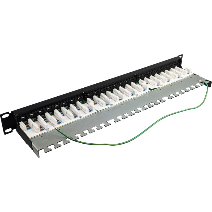 Simply45 RJ45 Patchpanel Rack 24 Port, loaded, skærmet