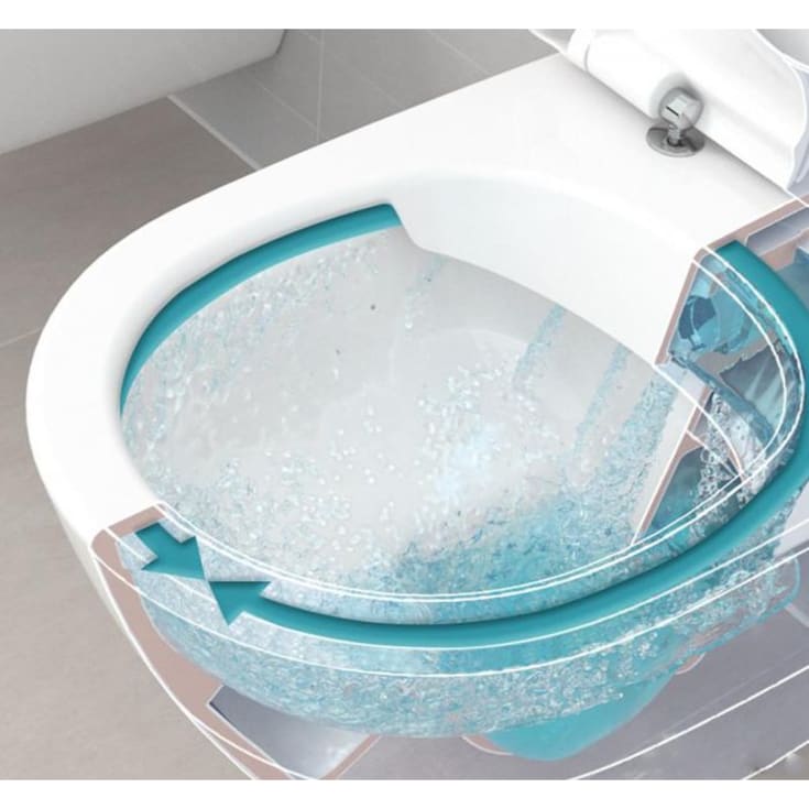 Villeroy & Boch Architectura vägghängd toalett, utan spolkant, rengöringsvänlig, vit