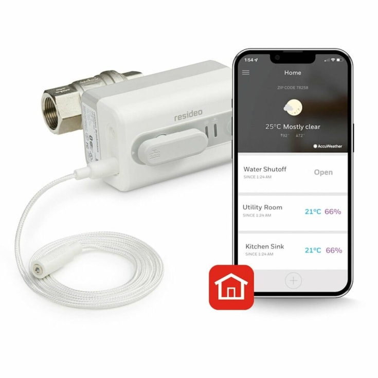 Resideo Braukmann L5 trådlös stoppventil för vattenläckage, inkl. L1-larm, 1 1/4”