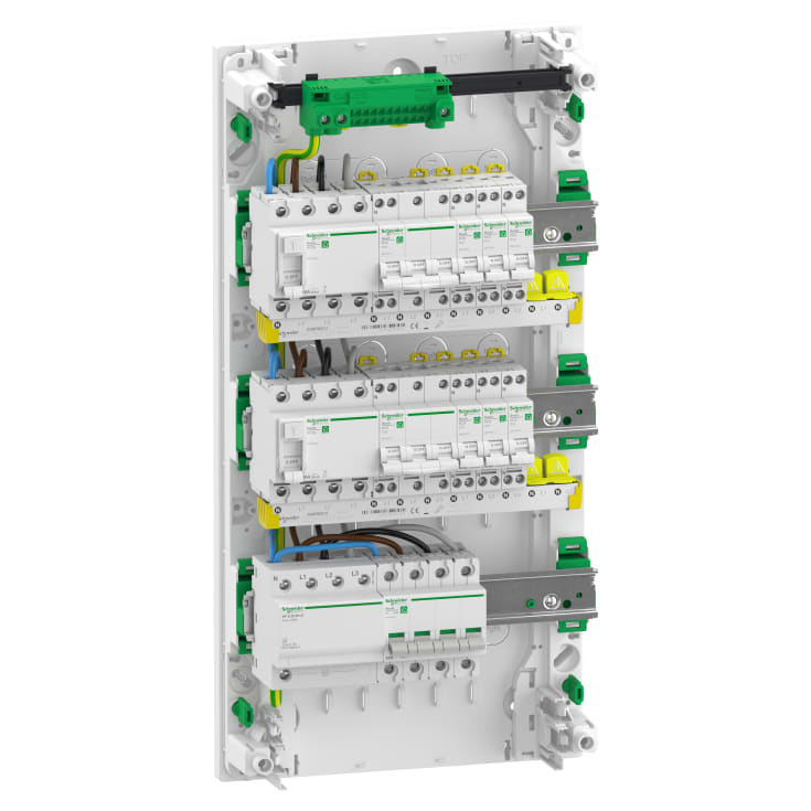 Schneider Resi9 3R R9HPDK32062, færdig monteret gruppetavle