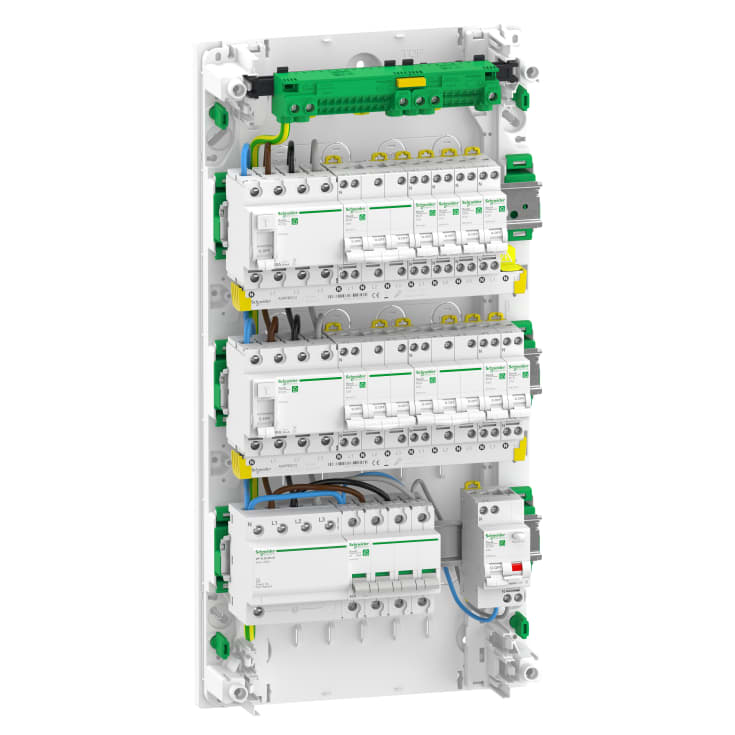 Boligsentral Resi9 3R 2xRCD, 1xRCBO, 6x1PN, 3x3PN MCB, R9HPDK32163