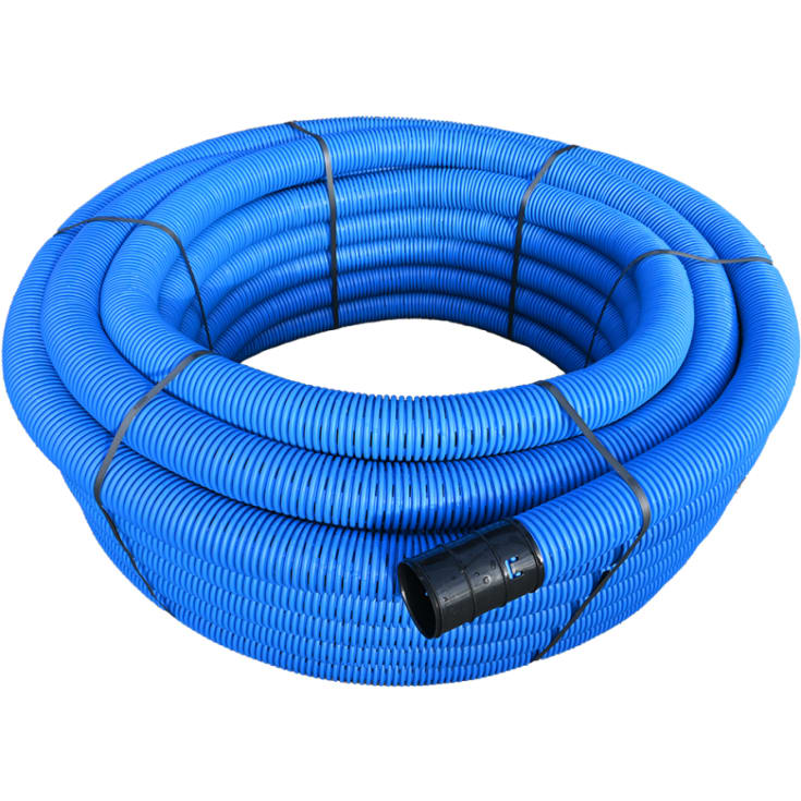 50 meter Evodrain Flex PE dräneringsrör 92/76 mm, blå