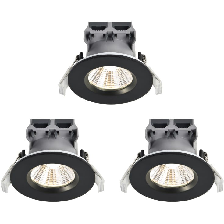 Nordlux Fremont Bath downlight, 2700K, svart, 3 stk