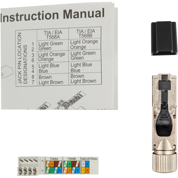 Simply45 RJ45 Keystone konnektor, CAT6/6A/7A, værktøjsfri