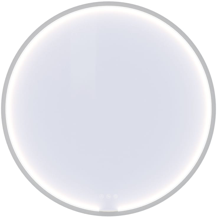 Dansani You Moon speil med lys, matt hvit, Ø75 cm