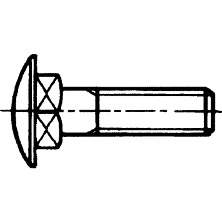 Bræddebolt M8 x 30 mm, FZB, DIN 603, 100 stk.