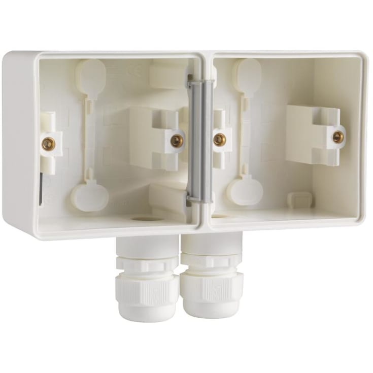 4 stk Base 2-modul, 2x M20, IP55, hvit