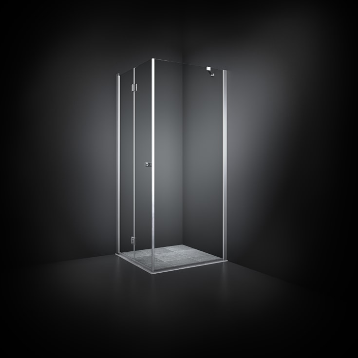 Dansani Match duschvägg, modell D, 87 cm, klart glas, satin profil