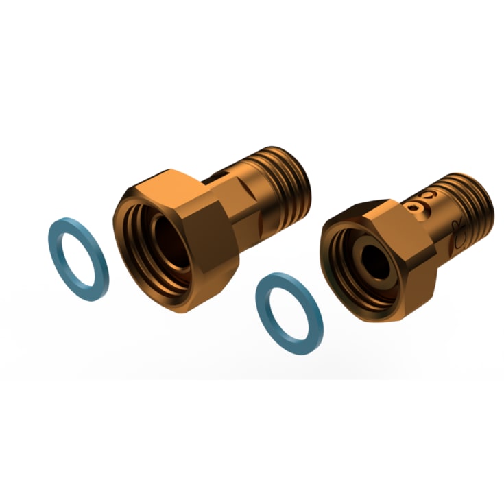 1,1/4&quot;x1&quot; Inst.sett m/vannmåler m/tilbakeslagsventil - rødgods