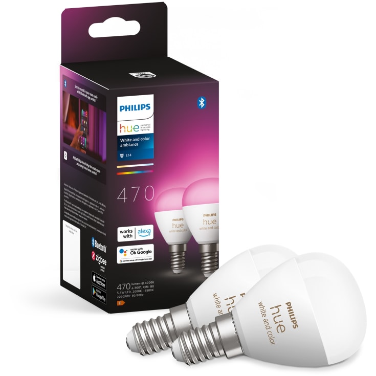 Philips Hue White Color Ambiance E14 kronepære, 2-pak